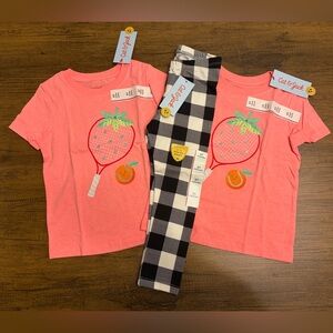 Cat & Jack Girls' Pink Strawberry Tennis Set
